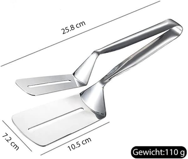 Rustfrit stål dobbeltsidet skovlclips til stegning af fisk, stegt bøfspatel, grilltang