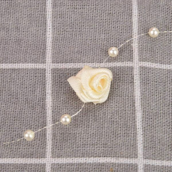 30m/rull 4mm Rose Kunstig Perletråd Perlekjede for DIY Bryllupsdekorasjon (Beige) Beige