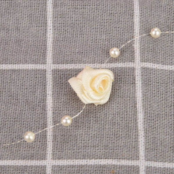 Pärlkedja Garland, 32,8 fot 1,3 cm, för fest bröllopsdekoration Blomstråd (beige) beige