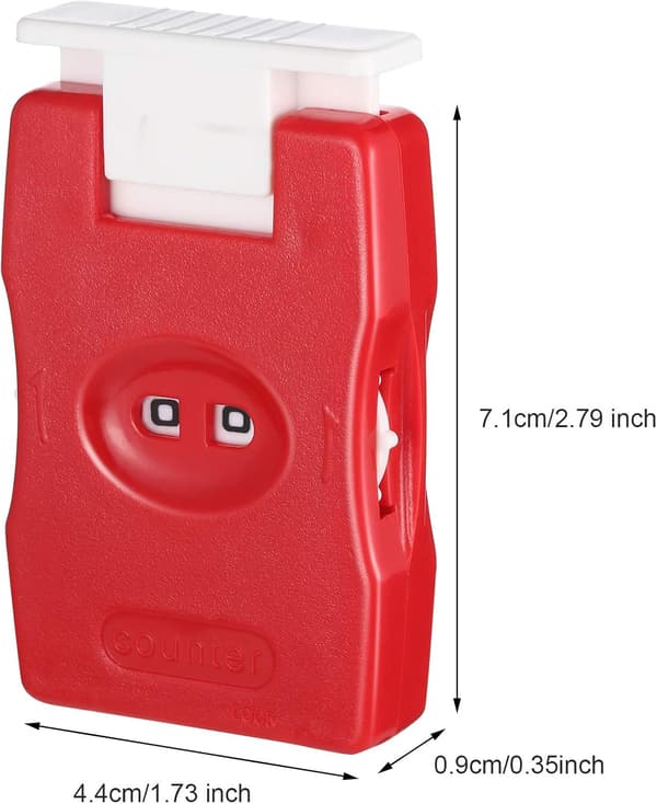 4-delad stickningsräknare för stickning (röd) Red