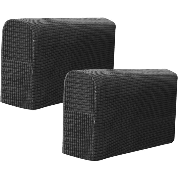 2PCS Soffa Armstödsskydd, Justerbara, Stretch Soffa Armstödsskydd, Halkskydd Möbelskydd (svart) black