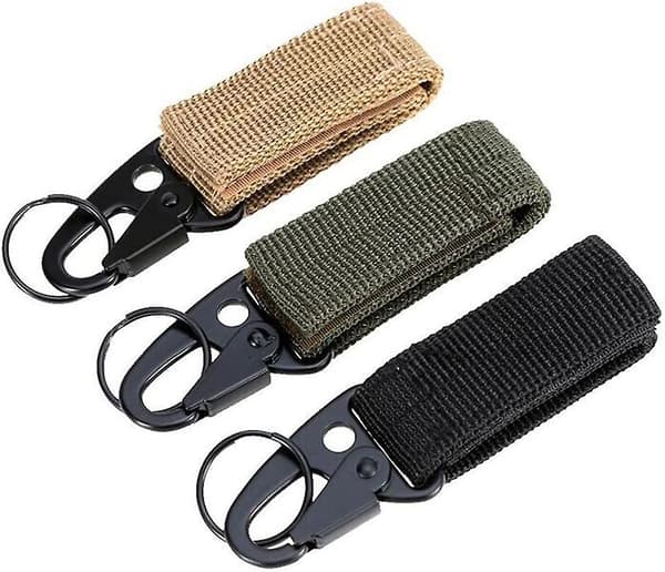 3-pack multifunktionella karbinhakar, bälteskarbinhakar, bältesnyckelring, 3 färger, bärbar