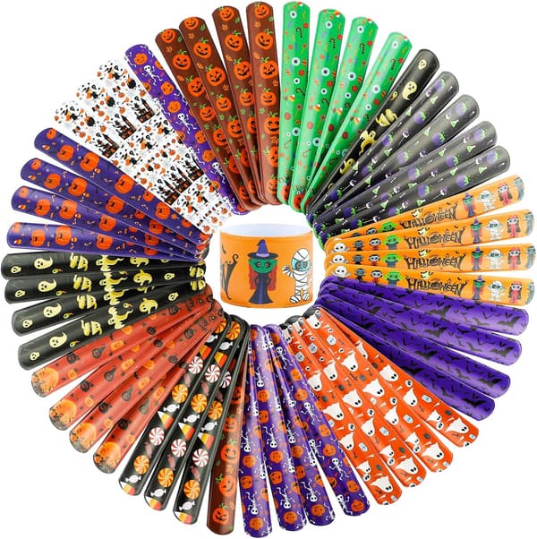 Halloween Slap Armbånd Leker Assorterte Snap Armbånd 48 Stk
