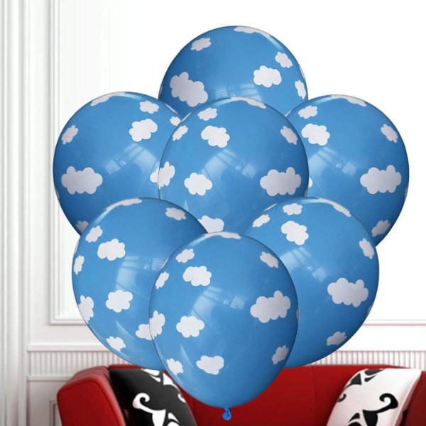 50 molnballonger 12\" blå moln latexballonger set för födelsedagsfest
