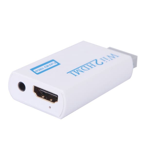 Wii til HDMI-adapter, 1080p full HD Nintendo hvit