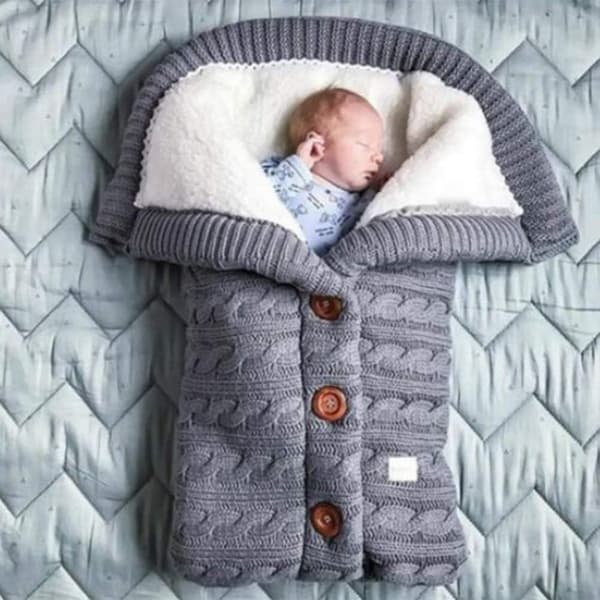 Udendørs baby klapvogn knap sovepose (lyseblå) 1 stk light blue