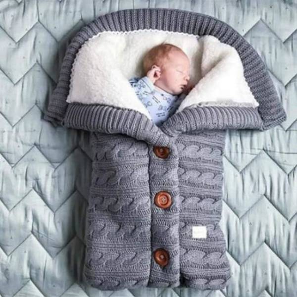 Utomhus baby barnvagn knapp sovsäck (ljusgrå) 1 st light gray