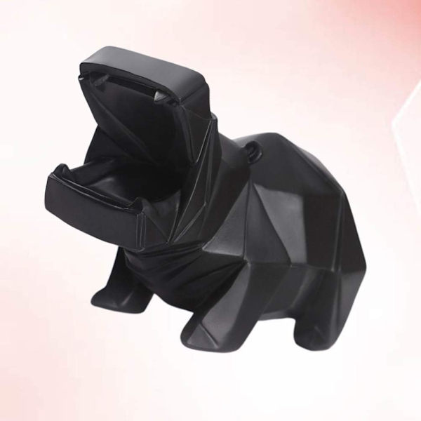 Hippo Spargris Resin Sparbössa Bank Djur Figur Skrivbordsdekoration Dekor(svart) black