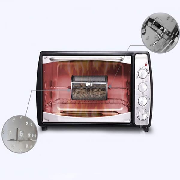 Grillet bur Rotisserie Grillkurv Baking Roterende Rustfritt Stål