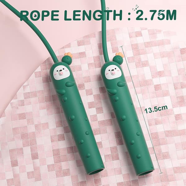 Hoppetau for barn, justerbart og flokefritt, PVC-hoppetau (grønt) Green