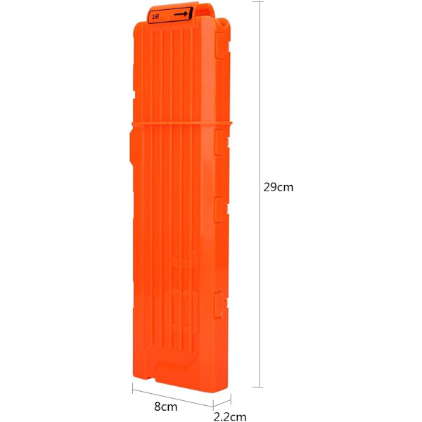 18-pils magasin för leksakspistol (transparent/ogenomskinlig) (orange)
