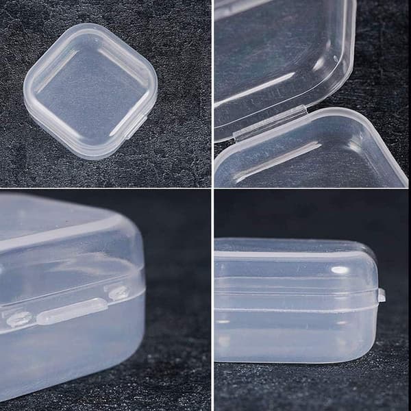 PP Transparent Plast Mini Förvaringslåda 3.5*3.5*1.7cm(Transparent) 50 st