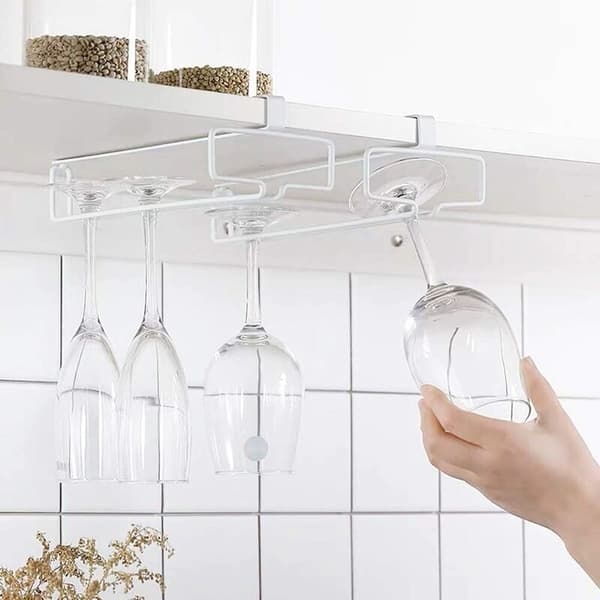 Vinglassholder for opptil 4 glass (2 stk, hvit)