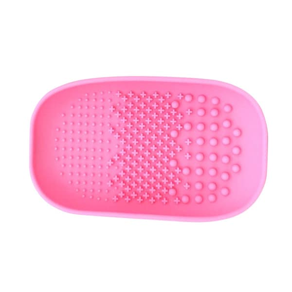 Makeupbørsterenser Måtte Silikone Kosmetisk Børsterense Måtte til Hjemmerejse (pink) pink
