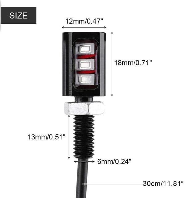 Nummerpladelys, 12V Universal LED Nummerpladelys, Skruebolt LED Pærer, 1 par (Blå) Blue