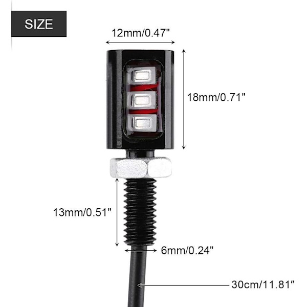 Nummerplåtsbelysning, 12V Universal LED-skyltbelysning, skruvbult LED-lampor, 1 par (blå) Blue