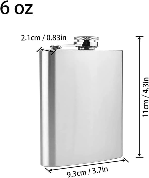 Bärbar böjd vinkaraff i rostfritt stål för män (silver) 2 stycken