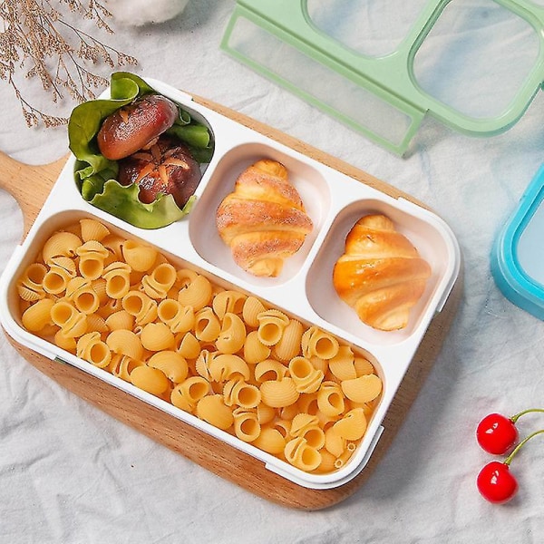 Lunchbox för barn med 4 fack, läckagesäker barnkammare Bento Box 1000 ml Hållbar lunchlåda green