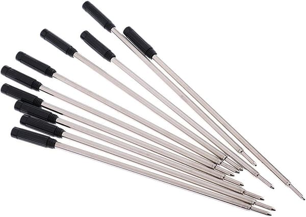 10 st metallkulspetspennrefill med fin spets, reservdelar för studentmaterial, 11,5 cm