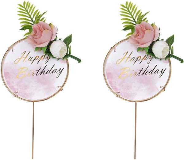2 stk. kaketoppdekorasjoner DIY kaker Topper, bursdagskake desserttopper