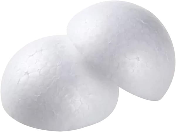 10 stk hvite skumkuler Halvkuleform Julehåndverkskule Kunstdekorasjon Styrofoam, 2 tommer