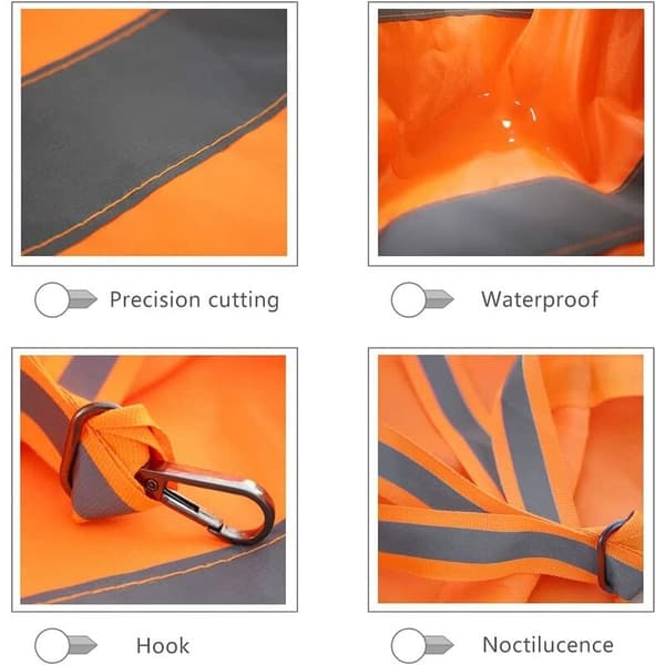 80 cm fluorescerende vindpose orange Oxford stof lufthavnsvindpose med sølvreflekterende stribe vindpose til at angive vindretning og styrke