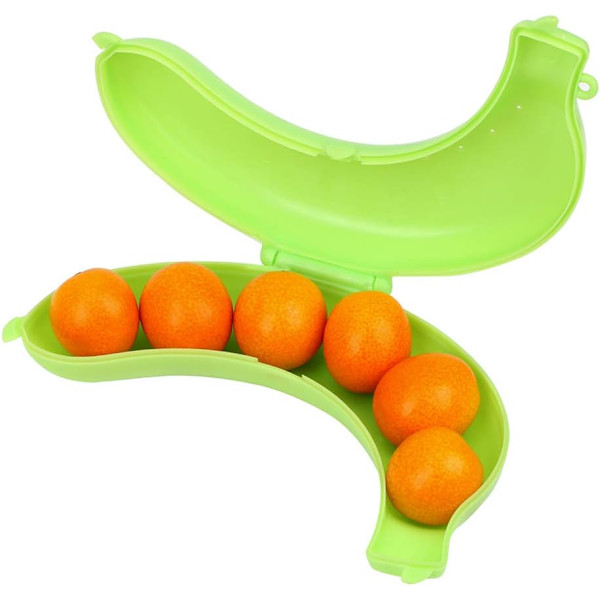 Liten bärbar och hållbar förvaringslåda för bananer (grön) green
