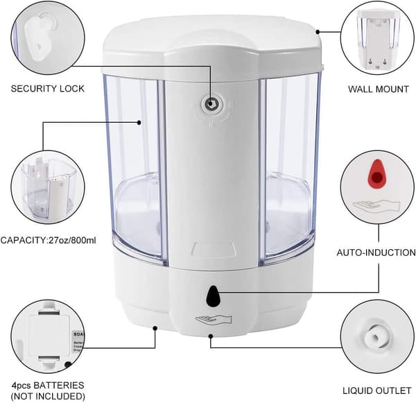700 ml håndspritdispenser vægmonteret automatisk sæbedispenser håndfri