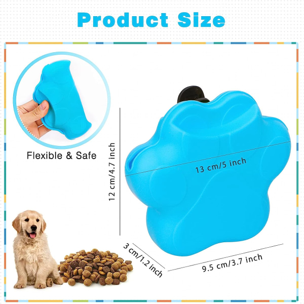 1st hundgodispåse, bärbar hundgodisdispenser i silikon med midjeklämma (blå) blue