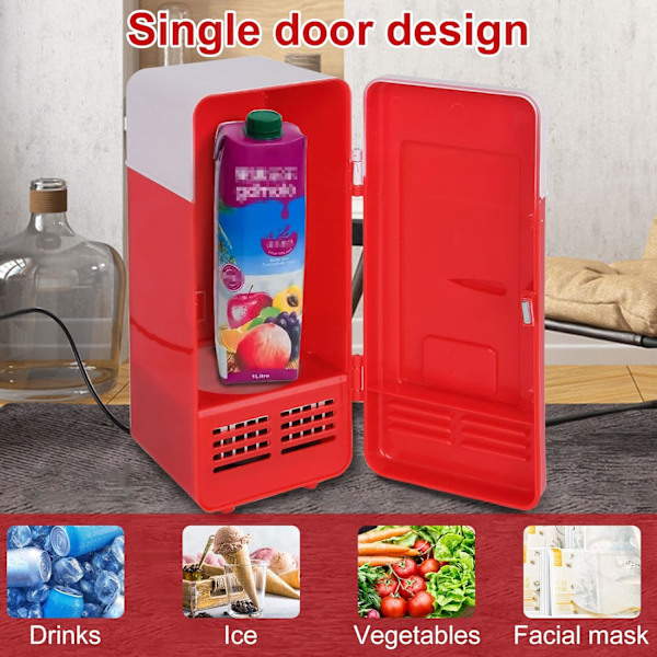 Discokula Mini USB LED PC Kylskåp Dryck Burkar Kylare Värmare (Röd) Red