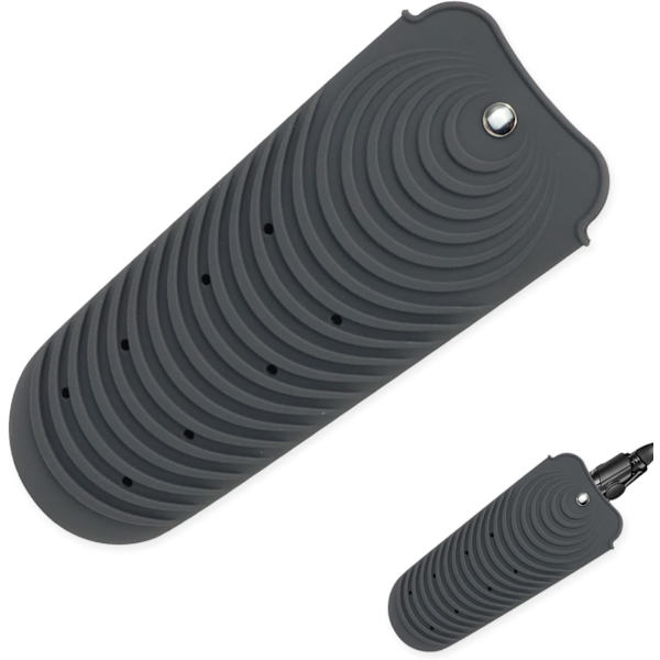 Bärbar värmebeständig silikonhårplattångsstylingväska (mörkgrå) dark grey