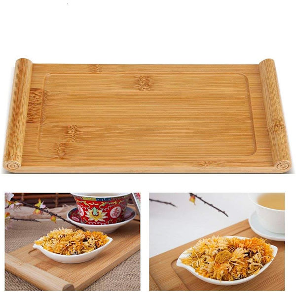 Tebricka, Bambubricka, Tallrik, Mat, Dessert, Serveringsbricka, Kung Fu Tetillbehör
