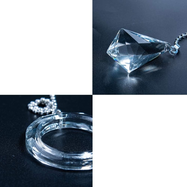 4st Clear Crystal Pull Chain Extension med koppling, takljusfläktkedja