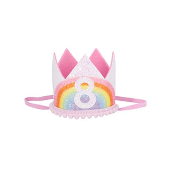 Barns regnbågskrona födelsedag digital cap (I avsnitt ，rosa) color 8