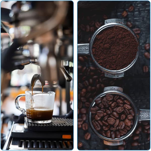 Kaffemaskinbørste, 5\" lang nylonhode svart for rengjøring av espressomaskiner, kverner