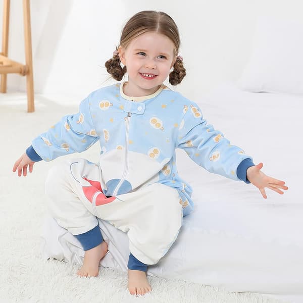 Babyer med fødder, langærmet, helårs universal sovepose, isbjørne, 3-5 år (M) m