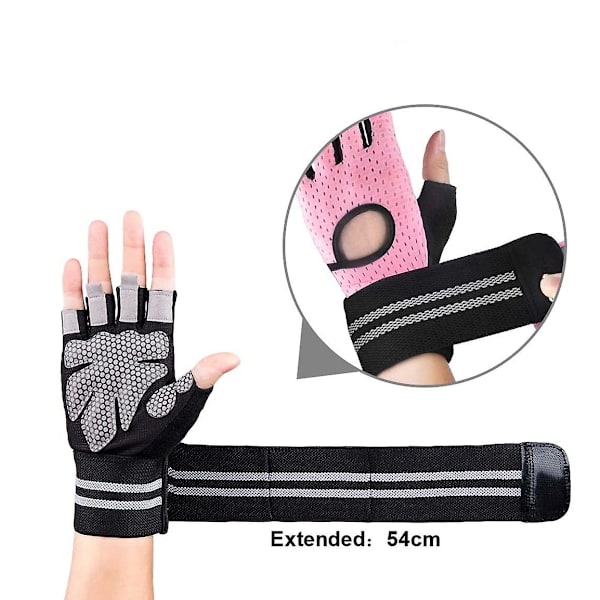Gymhandskar, träningshandskar, handflateskydd och extra grepp, andningsbara sporthandskar medium black m