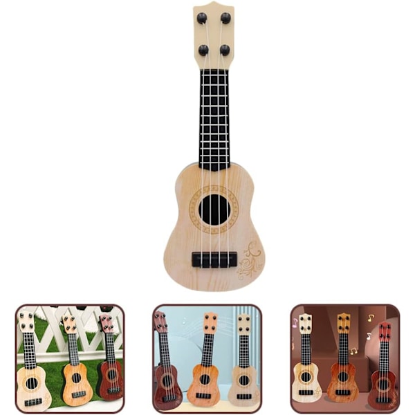 Barnens Mini Fyrasträngade Gitarr Instrument (Beige) 1 Styck Beige