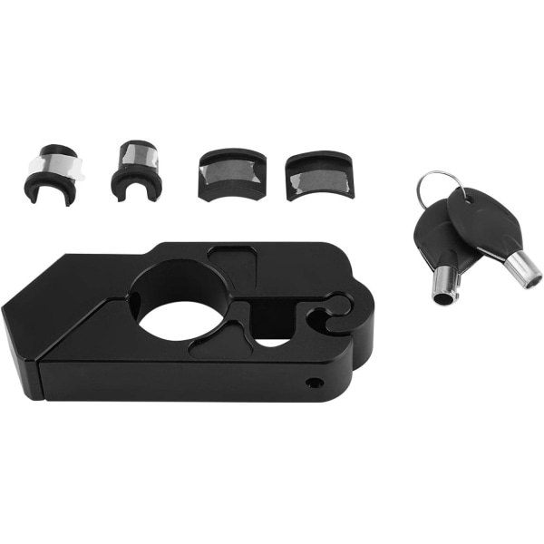 Motorcykelhandtagslås, stöldskyddslås, Universal CNC aluminiumlegeringslås fordon (svart)