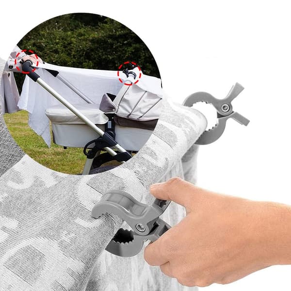 4-pack barnvagnsklämmor Klämma för att fästa leksaker Överdrag Solskydd Barnvagn Buggy Bilbarnstol