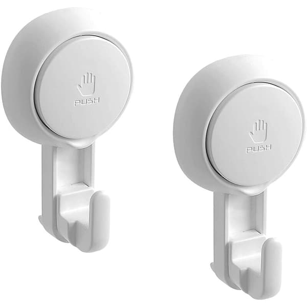 Umerket solid gummikrok, uperforert baderomssugekoppkrok (2 fine sugekoppkroker), for hjemmekjøkken og bad