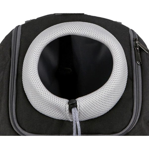 Ryggsäck för husdjur, bärbar, andningsbar, för resor, 37 x 24 x 42 cm (svart) black