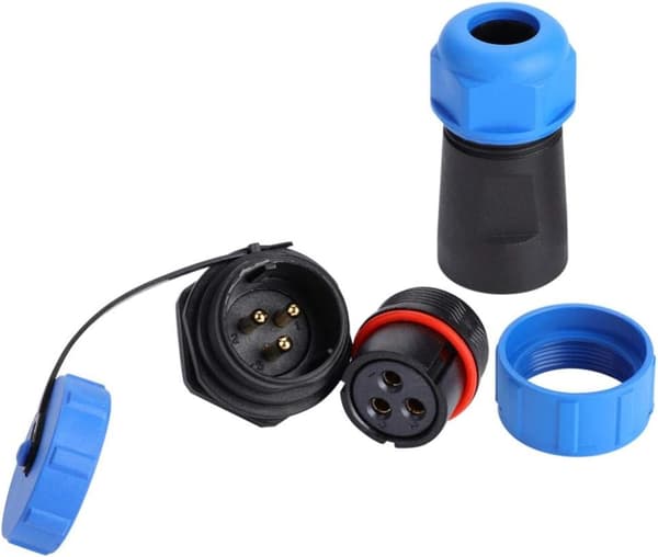 SP21 - Luftfartspluggkontakt IP68 Vanntett Kobling Panelmontering (3-pin), Elektrisk Tilbehør color 2