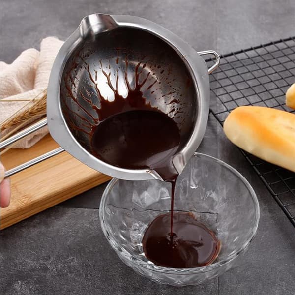 Dobbeltkedel i rustfrit stål, til chokolade, smør, ost, karamel, voks (480 ml, 1 pakke)