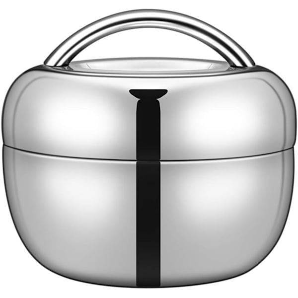2-delad vakuummatlåda i rostfritt stål för vuxna, lunchlåda för skola, kontor, picknick, resor (1300 ml)