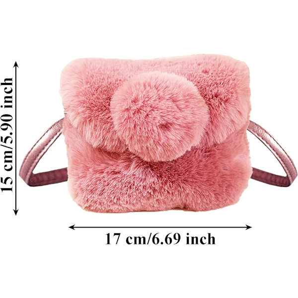 Mjuk miniväska för barn, axelväska för flickor 3-12 år (rosa)