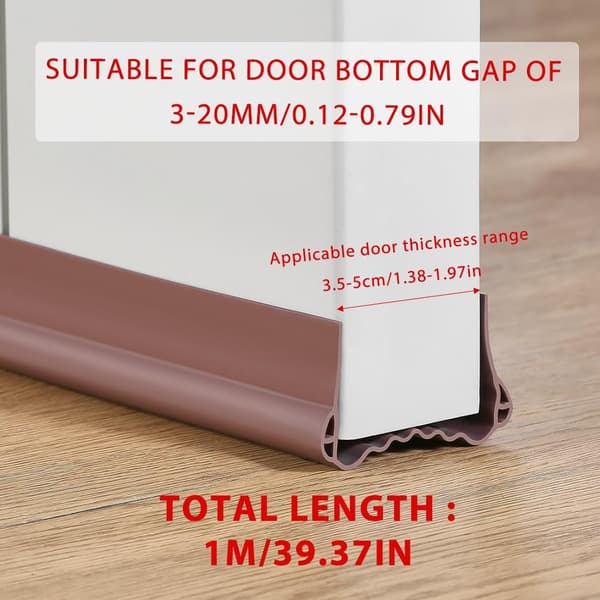 Under Dør Trækstopper 1M/39,3 tommer Dobbeltsidet Trækstopper til Bunden af Døre (brun) brown
