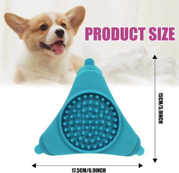 2 STK Saktefôrende Slikkematte med Sugekopp Egnet for Hundegodbiter/Kattemat Blå+Magenta