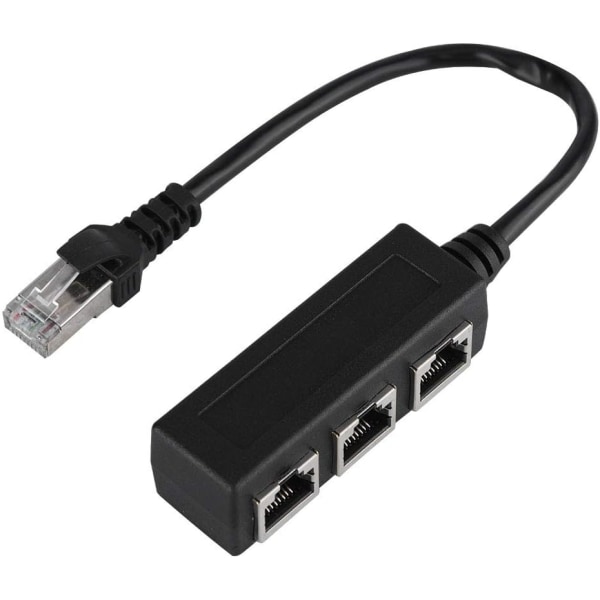 RJ45 Ethernet-nätverksadapter, RJ45-nätverks-ethernetkabel 1 till 3 LAN-nätverkspluggsplitter