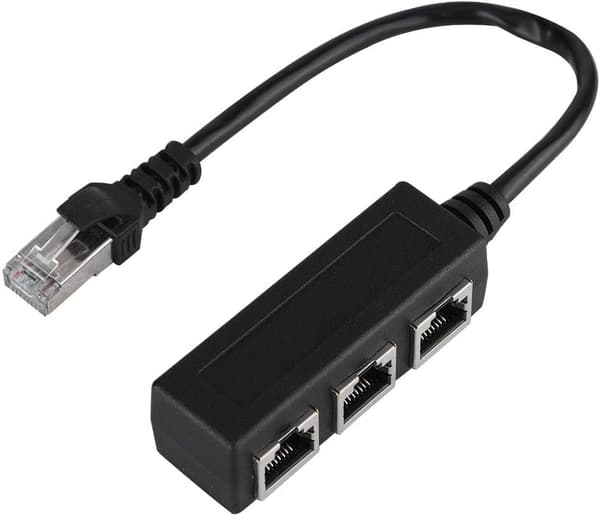 RJ45 Ethernet netværksadapter, RJ45 netværks-ethernetkabel 1 til 3 LAN netværksstiksplitter